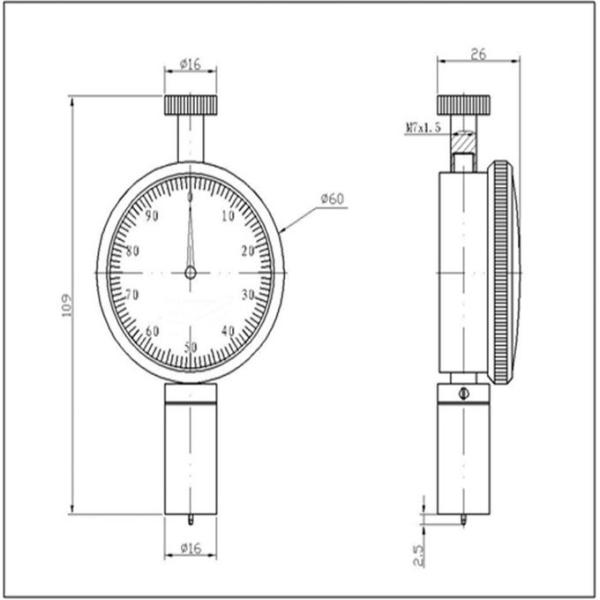 Rubber Testing Machine 2.5 Mm Presserdics 20~90HD Measurement Range