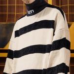 small quantity clothing manufacturer Drop Shoulder Graffiti Rainbow Striped