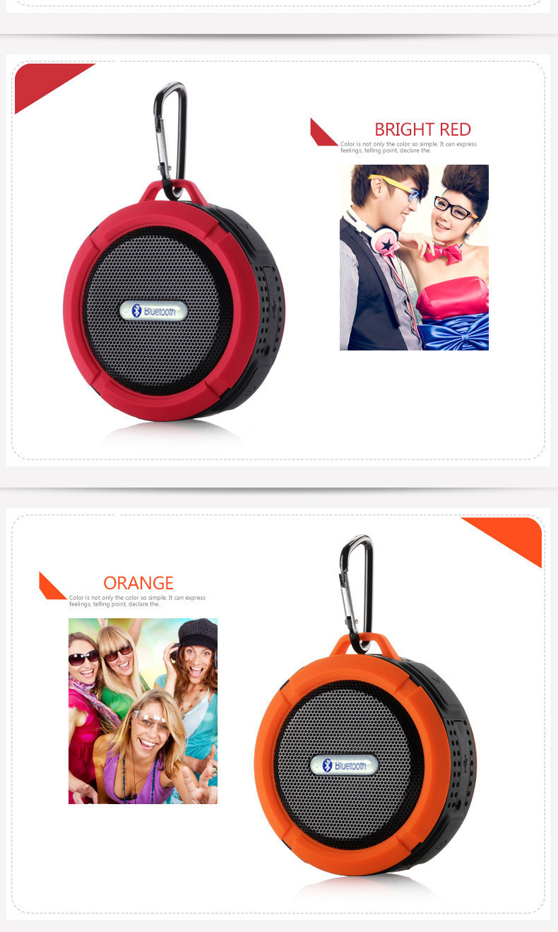 Customized Small Waterproof Sport Speaker , Active Stereo Wireless Speaker