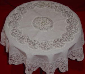 christmas tablecloths cotton and linen, Tablemat, Corcheted Lace Table linen, Tablecloth