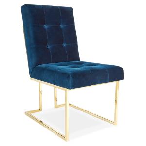China Velvet Metal Frame Upholstered Chair , Brass Steel Frame Dining Chairs wholesale