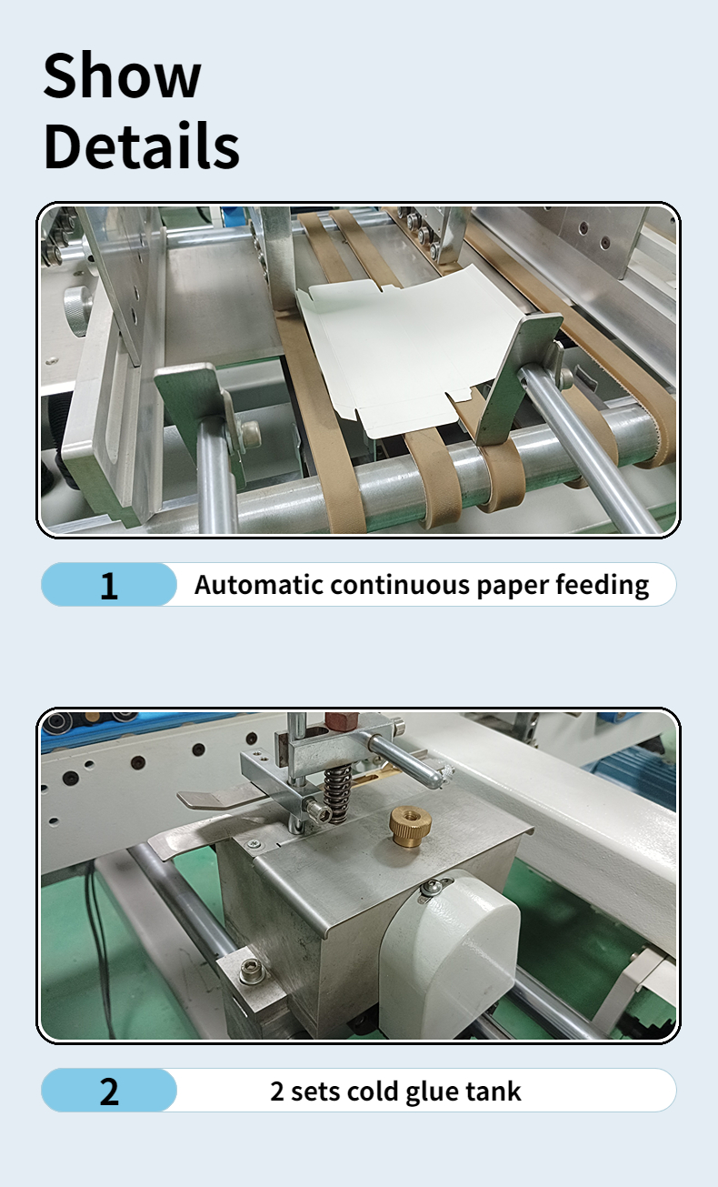Automatic Aluminum Foil And Tin Foil Packaging Box Gluing Machine CQT-800