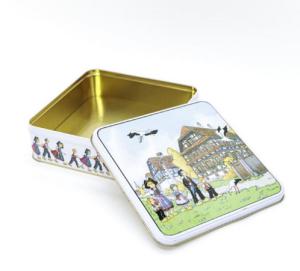 China Rectangular Candy Cookies Metal Tin Biscuit Tin Container wholesale