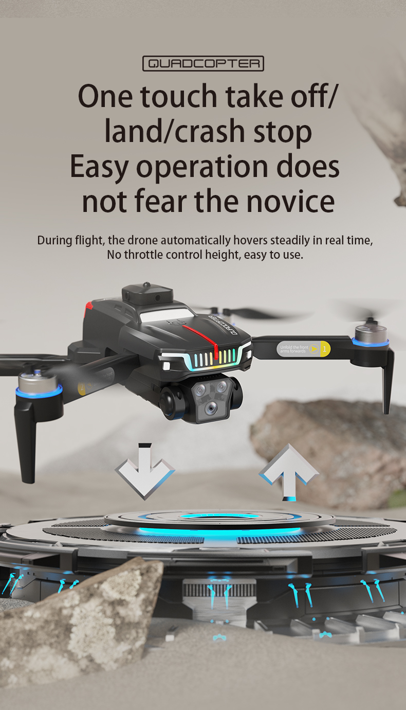 Experience the Ultimate Aerial Photography Brushless Drone with Optical Flow Obstacle Avoidance 3 Cameras Remote Control