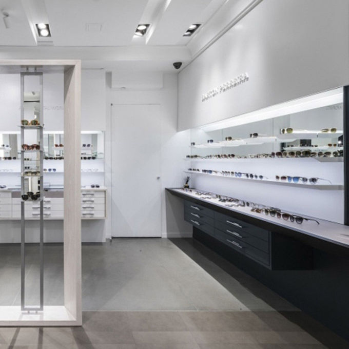 Multi Functional Eyeglass Display Case / Wall Mounted Sunglass Rack For High End Optical Shop