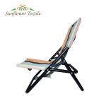 Steel Pipe 55.5x44.5x48cm Black Folding Beach Chairs Low Beach Chair With Stripe