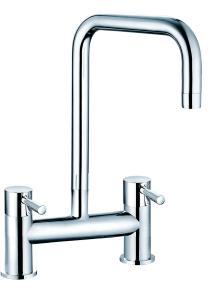 China Contemporary Double Handle Brass Kitchen Mixer Taps For Kitchen T81026 wholesale