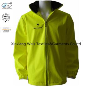 China High Visibility Yellow Flame Retardant Jacket Rain Gear Waterproof 280gsm wholesale