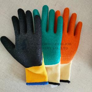 China 21 Yarn Knitted Industrial Working Gloves Latex Coated Free Sample on sale