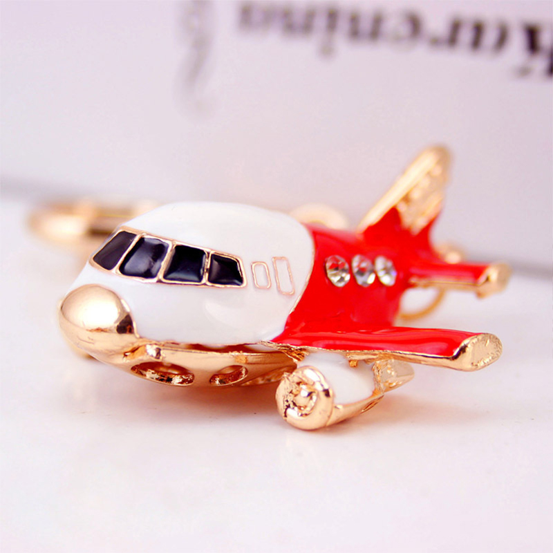 6inches Custom Airplane Keychain Diamond Alloy Crystal For unisex