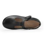 Velcro Design TPR Bottom Children'S Leather School Shoes Anti Slippery