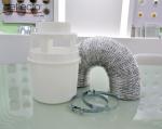 Indoor Dryer Vent Kit 4 Inch Flexible Air Duct White Lint Trap Bucket 4'' Hose
