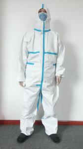 China White Blue Disposable Isolation Gown Chemical Protective Coveralls wholesale