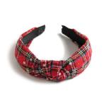 Christmas Xmas Cross Knot Hairband Plaid Holiday Decorations 40cm 15.8in