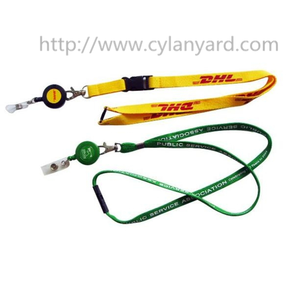 Retractable pull badge reel lanyards