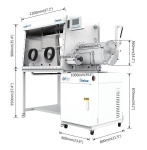 China 4 Glove Two Sided Glovebox Atmospheres Inert Controlled One Work Station wholesale