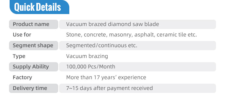 140 Teeths 20/22.23/25.4mm Born mm Metal Cutting Disc Vacuum Brazed Diamond Saw Blade