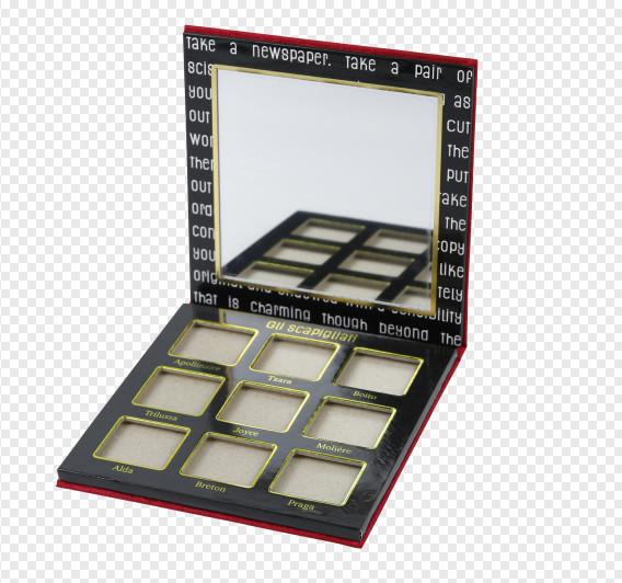 Red Fabric Highlight Contour Palette 9 Pans Custom Makeup Palette Packaging