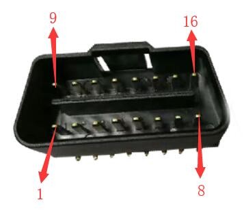 OBD2 OBDII J1962 Male Connector Plug 16 Pin With Right Angle 90 Degree Pins Gold Plating
