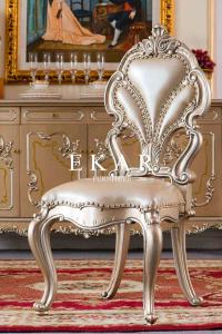 China Luxury Dining Room Furniture European Upholstered French Leather Dining Chair LS-A318M-1 wholesale