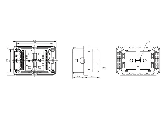 UV Resistant Waterproof Battery Connectors UL94V-0 High Current Receptacle