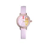 27mm Children Women Pink Sali Waterproof Kids Watch 3ATM Leather Cartoon Custom
