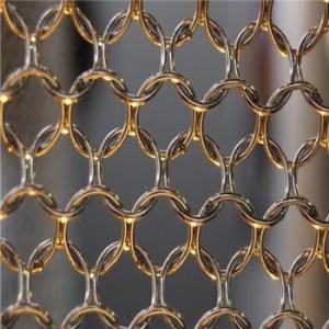 China Golden 1.2mm Aluminum Chain Link Mesh Curtain Powder Coated wholesale