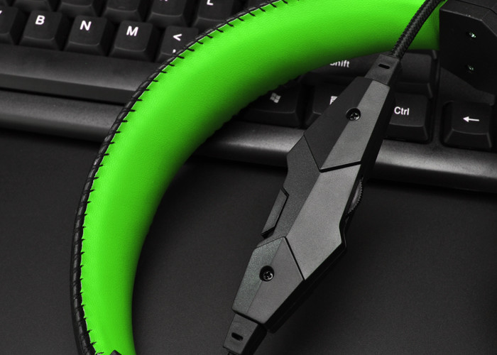 3V PS4 PS5 Gaming Headset 25000Hz Green Lightweight Braided Cable