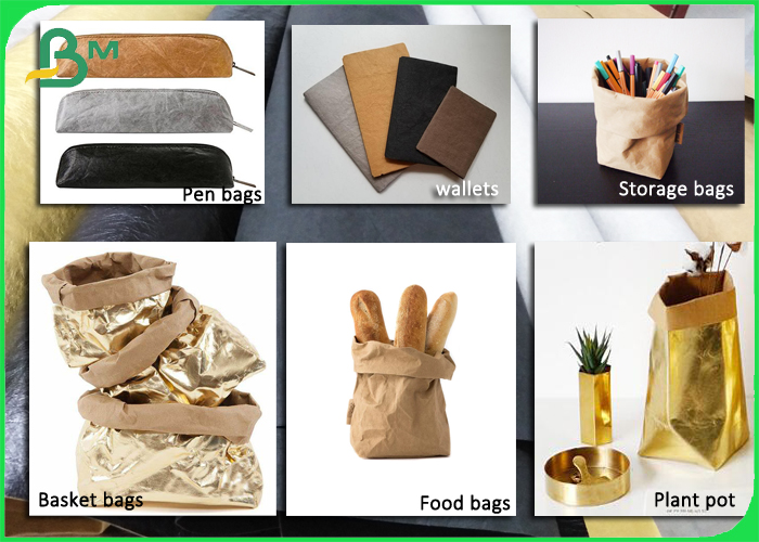 Wrinkled Softer Natural Kraft Paper Fabric 100m per roll 0.55mm for DIY bags