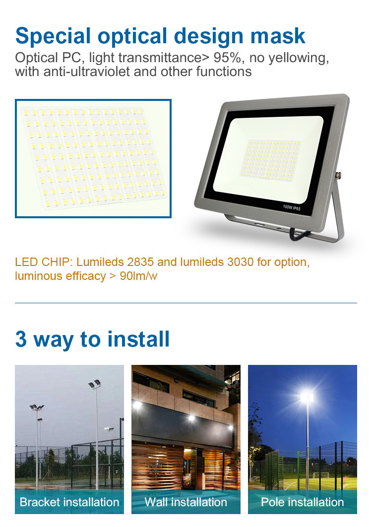 12 Volts 50w 300w 500w 200w LED Flood Light Smart Mini SMD2835 Security RGB Floodlight