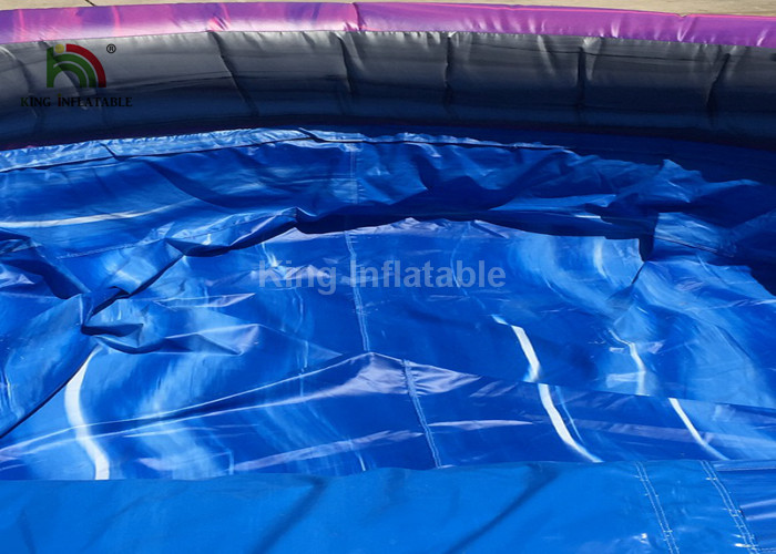 Dual Lane 0.6mm PVC Inflatable Water Slide With Pool 30ft Purple For Summer