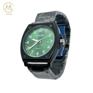 China High Quality Luxury Black Case Stainless Steel Strap Waterproof Quartz Watch wholesale
