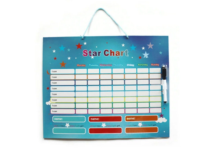 16 x 12 inches Interactive Magnetic Reward Chart with Dry Erase Board Customizable Design