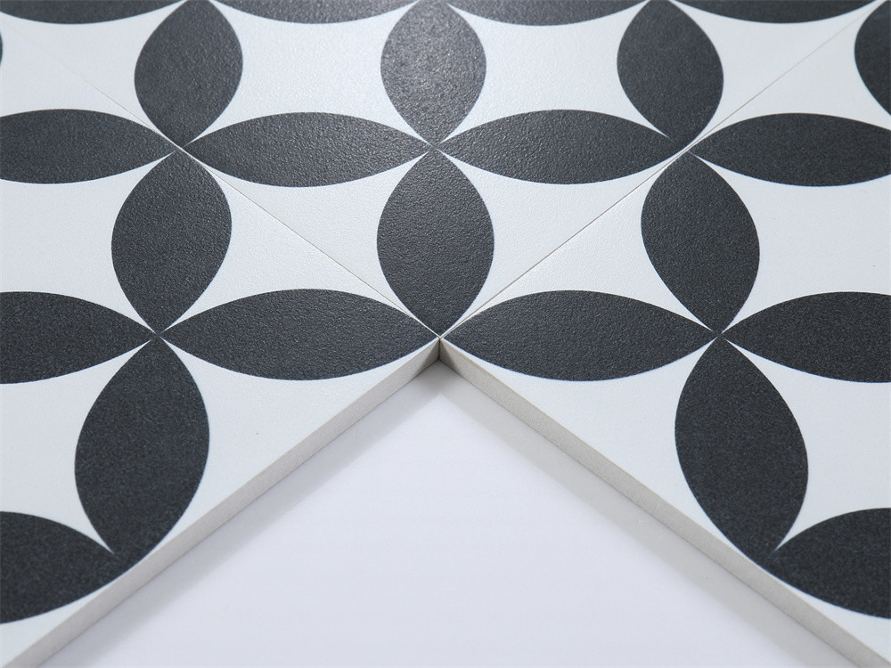 White And Black Wear-Resistant 20x20cm Inside Wall And Floor Tiles For Residential Hotel Balcony Bathroom