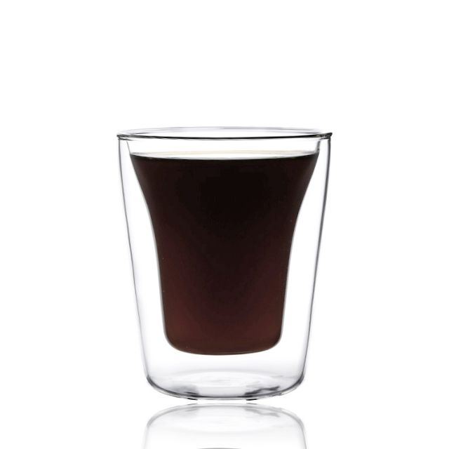 Hot Selling High Borosilicate Handle Heat Resistant Double Wall Clear 178ml Coffee Glass