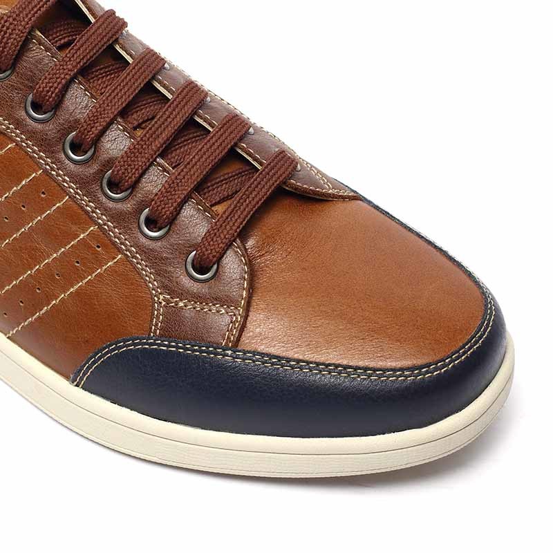 Brown Antiodor Leather Mens Shoes Casual Microfiber Lining