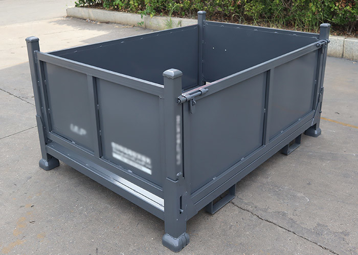 Forklift Q235 Steel Stillage Cage Pallet Storage Bins Corrosion Protection