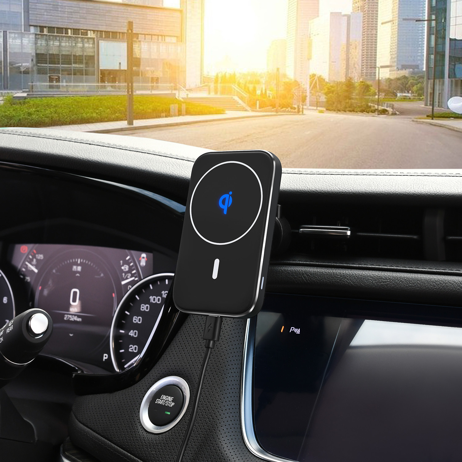 Iphone 13 Wireless Magsafe Charger 15W/10W/7.5W Qi Car Mount Mobile Phone Holder Customized