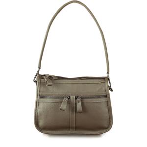 China Khaki Sling Dumpling Slouchy Soft Leather Hobo Handbags Purse wholesale