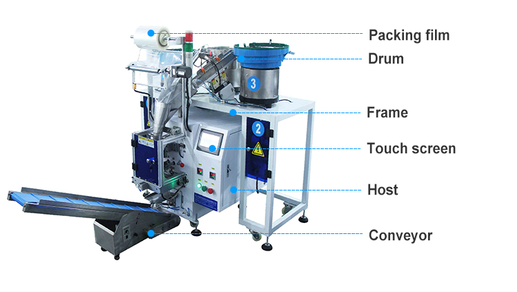 Automatic Screw Counting Packing Machine Nut Bolt Nail Fastener Screw Packing Machine