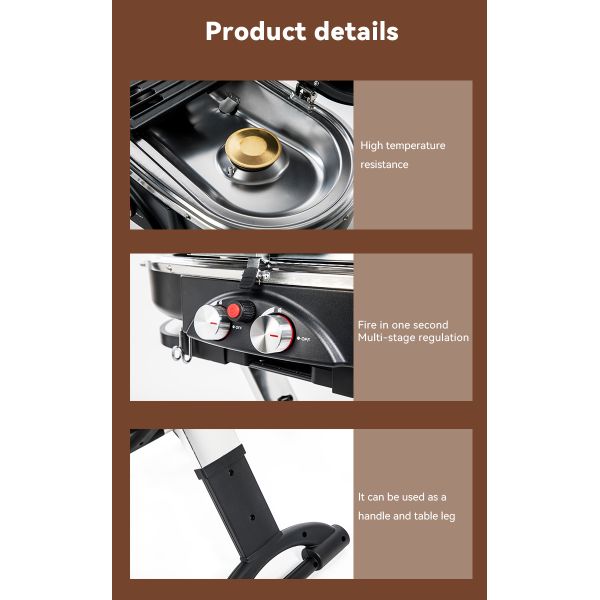 Steel Custom Stand-Up Propane Camping Cooking Outdoor Barbeque Foldable Portable Folding Gas BBQ Grill