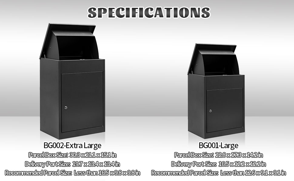 Galvanized Steel Parcel Mailbox for Outside Extra Large Package Delivery Post Mount