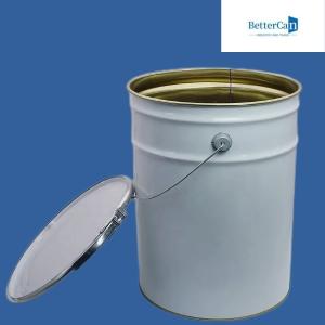 China 20l Round Metal Paint Pail 5 Gallon Metal Drum , With Screw Cap wholesale