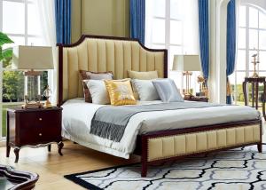 China King Size Simple Design Leather Headboard Wooden Divan Bed wholesale