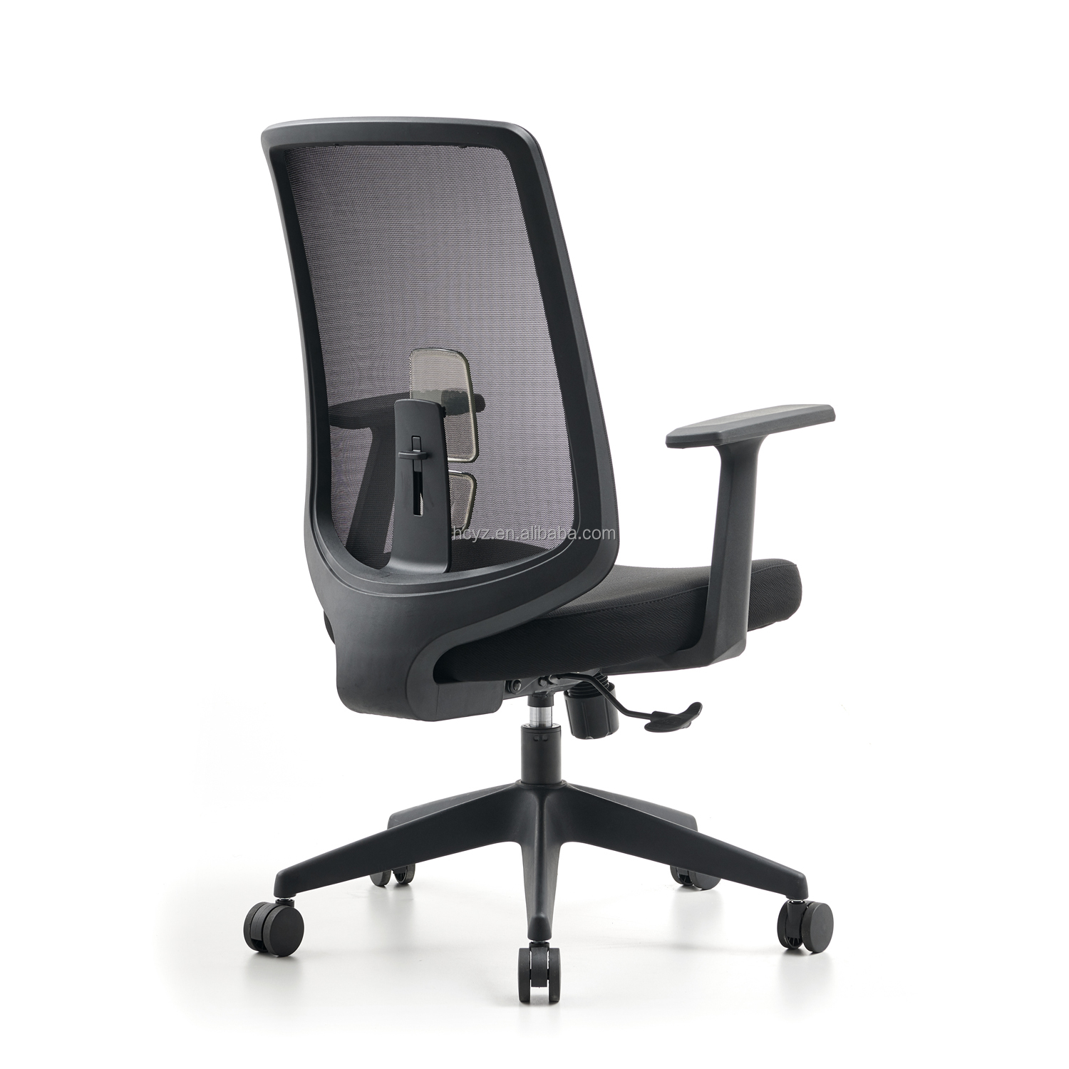 Comfortable Mesh Office Chair with Adjustable Backrest and Padded Lumbar Support