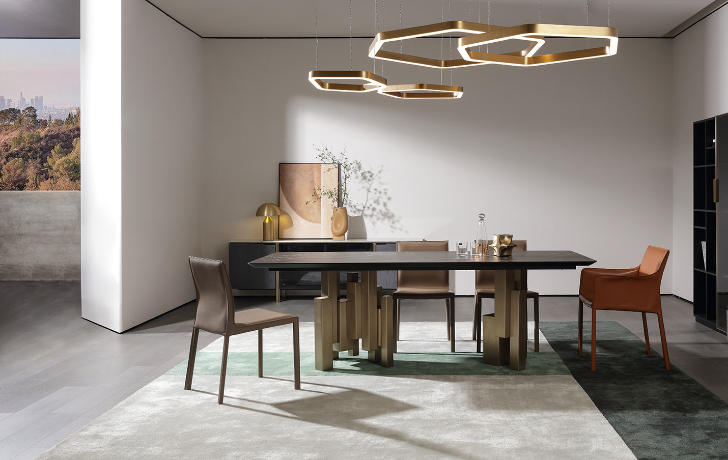 Modern Home Furniture Dinning Table Set 8 Seater Ceramic Marble Dining Table For Restaurant