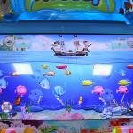 Two Players Fishing Game Machine With Colorful LED Lights Wood + Acrylic