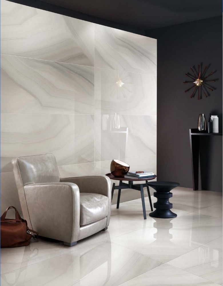 12mm Thkness Marble Look Porcelain Tile / Carrara Porcelain Floor Tile