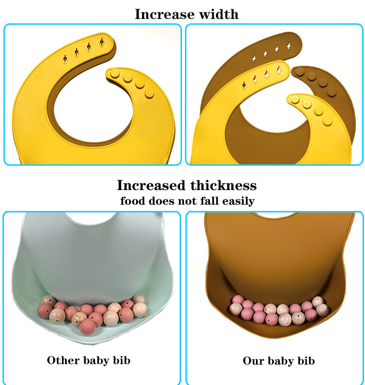 Antibacterial Toddler silicone scoop bib Waterproof Feeding Bibs With Crumb Catcher
