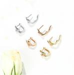 Meaningful Love 18K Gold Diamond Earrings 2.4g Three-Color Optional Souvenir
